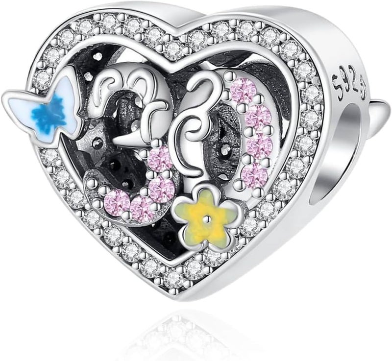 DATOUQI Queen Happy Birthday Hot Air Balloon Family Puppy Charm 925 Sterling Silver Charms for Bracelets and Necklaces Mother's Day Charms for Women - Image 1